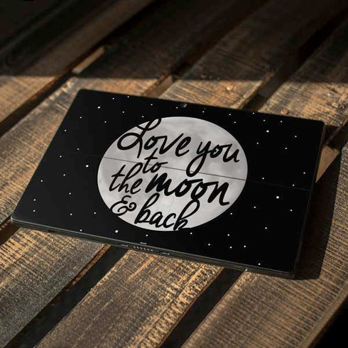 To The Moon And Back BW Surface Pro 7 Skin