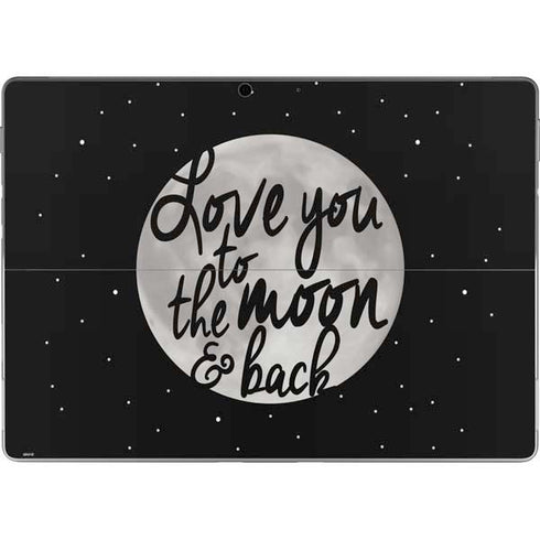 To The Moon And Back BW Surface Pro 8 Skin