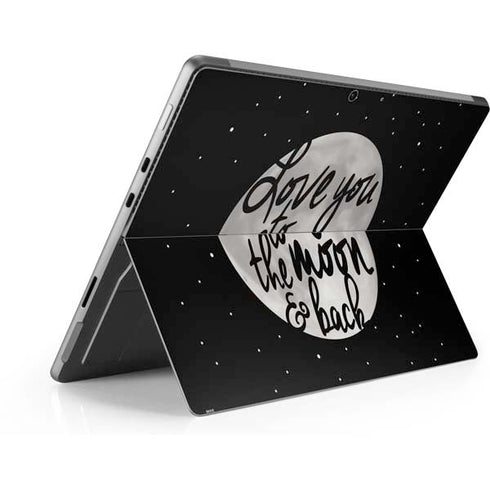 To The Moon And Back BW Surface Pro 8 Skin