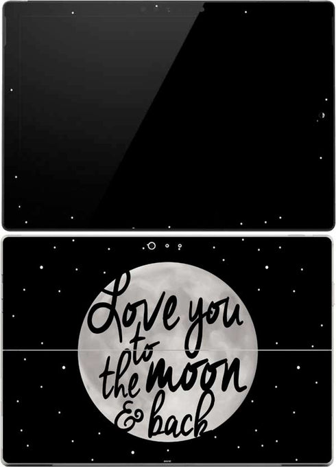 To The Moon And Back BW Surface Pro (2017) Skin