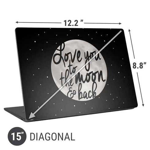 To The Moon And Back BW Universal Laptop 15in (12.2 x 8.8in) Skin