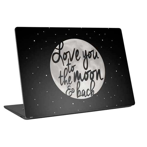 To The Moon And Back BW Universal Laptop 16.6in (13.4 x 9.7in) Skin