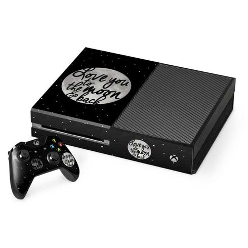 To The Moon And Back BW Xbox One Console and Controller Bundle Skin