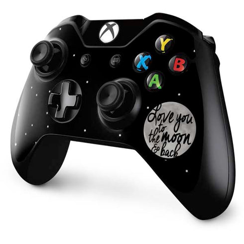 To The Moon And Back BW Xbox One Controller Skin