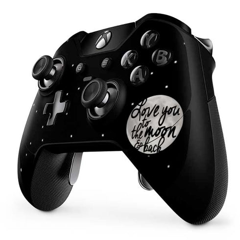 To The Moon And Back BW Xbox One Elite Controller Skin