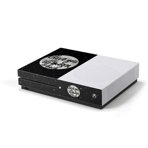 To The Moon And Back BW Xbox One S Console Skin
