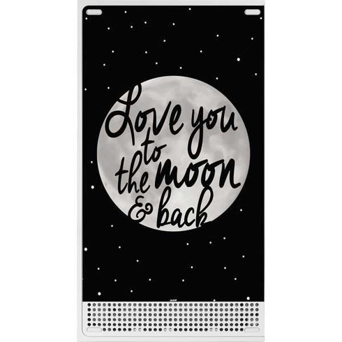 To The Moon And Back BW Xbox Series S Console Skin