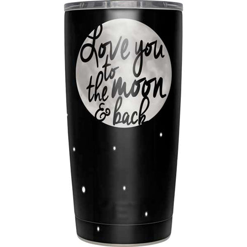 To The Moon And Back BW Yeti 20oz Tumbler Skin
