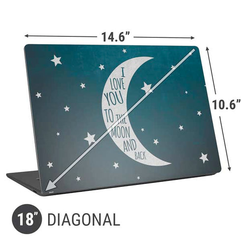 To The Moon And Back Universal Laptop 18in (14.6 x 10.6in) Skin