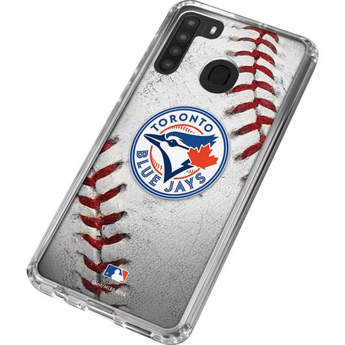 MLB Toronto Blue Jays Game Ball Galaxy A21 Clear Case