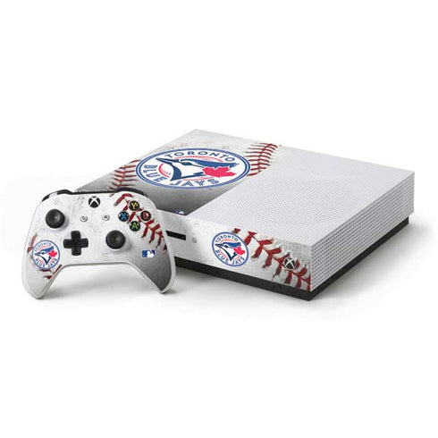 MLB Toronto Blue Jays Game Ball Xbox One S Console and Controller Bundle Skin