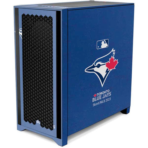 MLB Toronto Blue Jays Solid Distressed Corsair 4000D Tempered Glass Mid-Tower ATX Case Skin