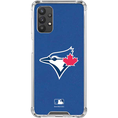 MLB Toronto Blue Jays Solid Distressed Galaxy A32 5G Clear Case
