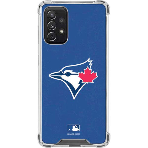 MLB Toronto Blue Jays Solid Distressed Galaxy A72 5G Clear Case