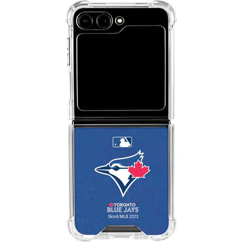 MLB Toronto Blue Jays Solid Distressed Galaxy Z Flip5 5G Clear Case