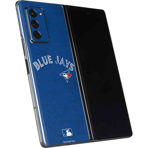 MLB Toronto Blue Jays Solid Distressed Galaxy Z Fold2 5G Skin