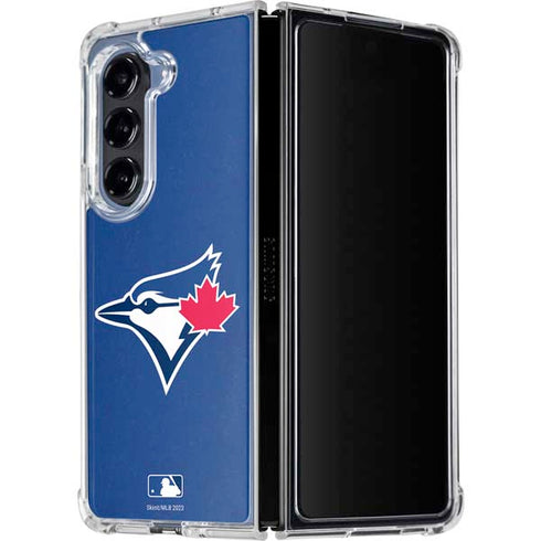 MLB Toronto Blue Jays Solid Distressed Galaxy Z Fold5 5G Clear Case