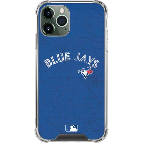 MLB Toronto Blue Jays Solid Distressed iPhone 11 Pro Max Clear Case