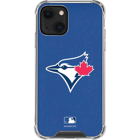MLB Toronto Blue Jays Solid Distressed iPhone 15 Plus Clear Case