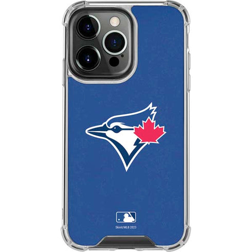 MLB Toronto Blue Jays Solid Distressed iPhone 15 Pro Clear Case