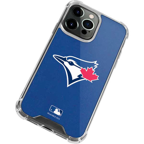 MLB Toronto Blue Jays Solid Distressed iPhone 14 Pro Clear Case
