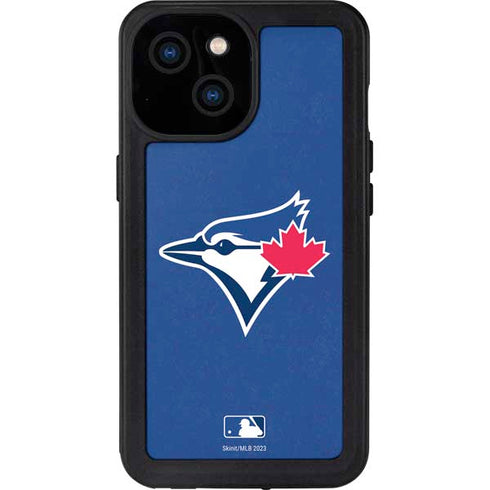 MLB Toronto Blue Jays Solid Distressed iPhone 15 Waterproof Case