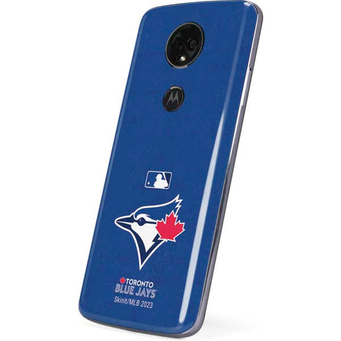 MLB Toronto Blue Jays Solid Distressed Moto E5 Plus Skin