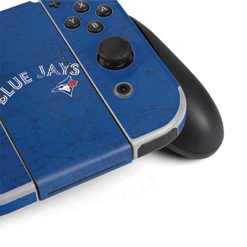 MLB Toronto Blue Jays Solid Distressed Nintendo Switch OLED (2021) Skin