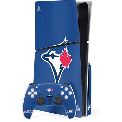 MLB Toronto Blue Jays Solid Distressed PS5 Slim Disk Bundle Skin