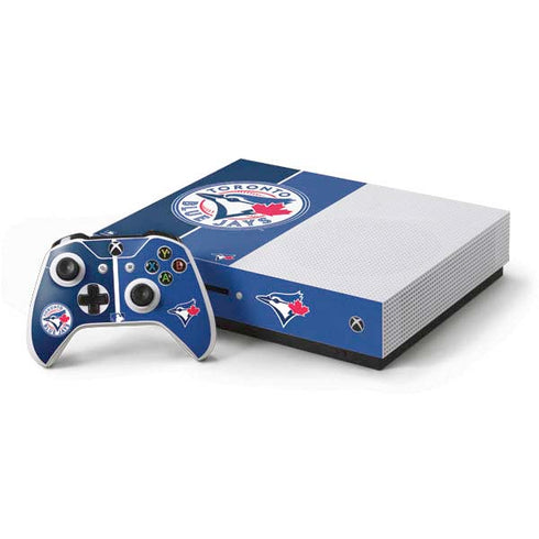 MLB Toronto Blue Jays Split Xbox One S Console and Controller Bundle Skin