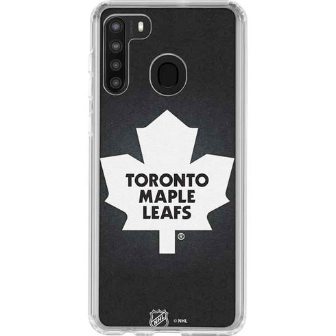 NHL Toronto Maple Leafs Black Background Galaxy A21 Clear Case