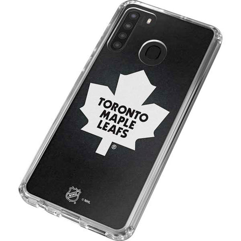 NHL Toronto Maple Leafs Black Background Galaxy A21 Clear Case