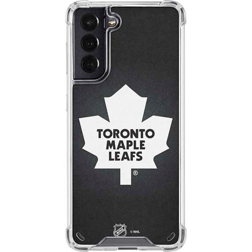 NHL Toronto Maple Leafs Black Background Galaxy S21 5G Clear Case