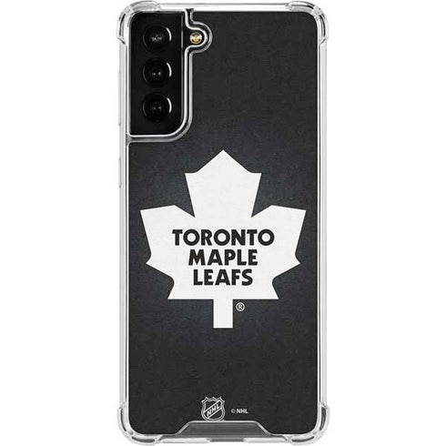 NHL Toronto Maple Leafs Black Background Galaxy S21 FE Clear Case