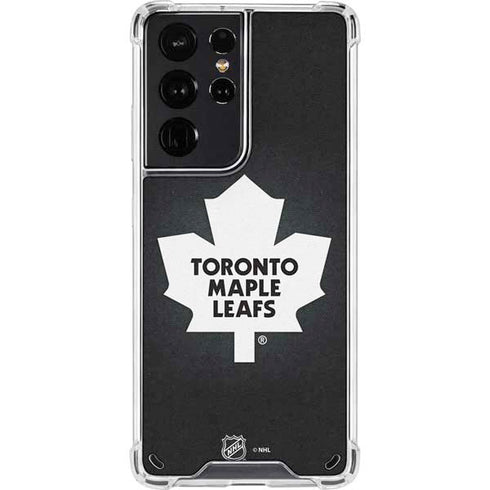 NHL Toronto Maple Leafs Black Background Galaxy S21 Ultra 5G Clear Case
