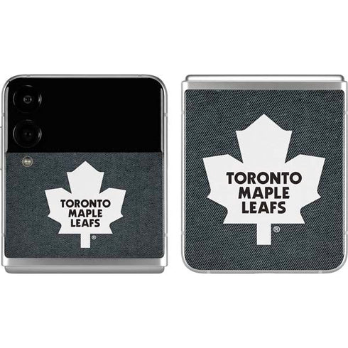 NHL Toronto Maple Leafs Black Background Galaxy Z Flip4 5G Skin