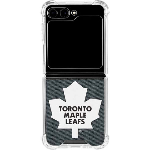 NHL Toronto Maple Leafs Black Background Galaxy Z Flip5 5G Clear Case