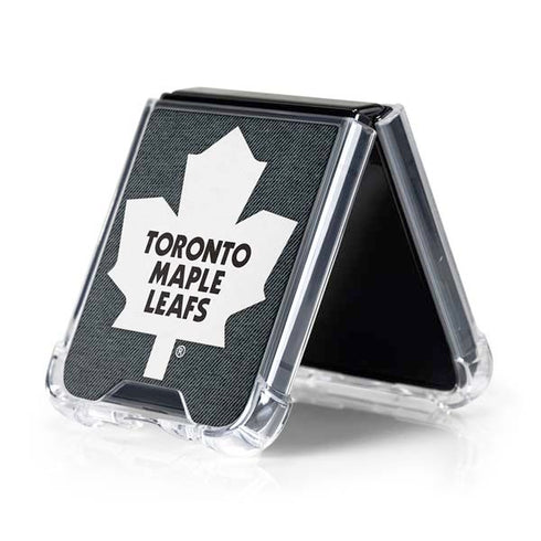 NHL Toronto Maple Leafs Black Background Galaxy Z Flip5 5G Clear Case