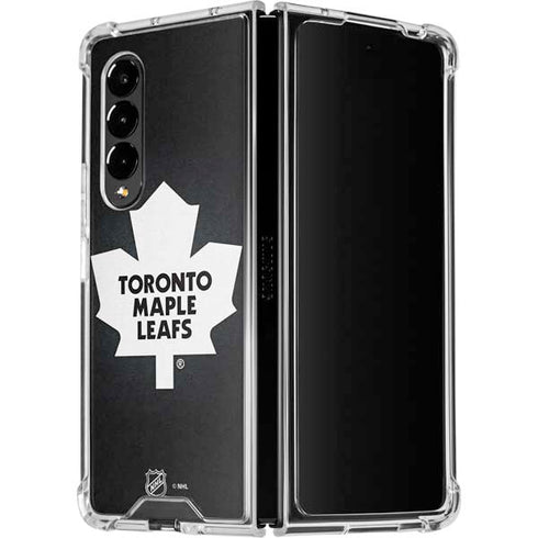 NHL Toronto Maple Leafs Black Background Galaxy Z Fold4 5G Clear Case