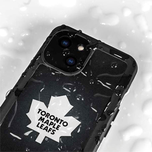 NHL Toronto Maple Leafs Black Background iPhone 15 Plus Waterproof Case