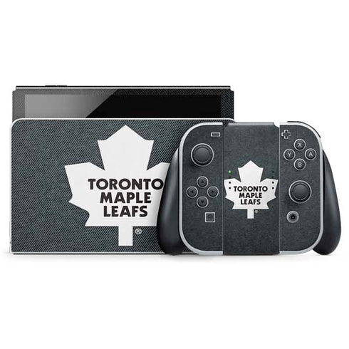 NHL Toronto Maple Leafs Black Background Nintendo Switch OLED (2021) Skin