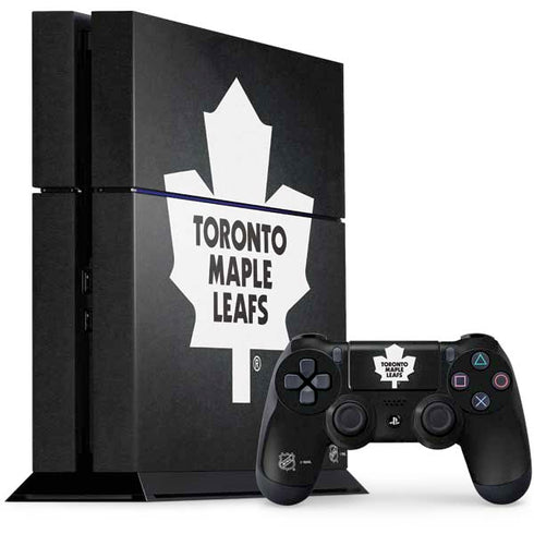 NHL Toronto Maple Leafs Black Background PS4 Console and Controller Bundle Skin