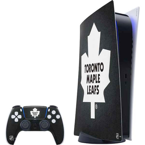 NHL Toronto Maple Leafs Black Background PS5 Digital Edition Bundle Skin