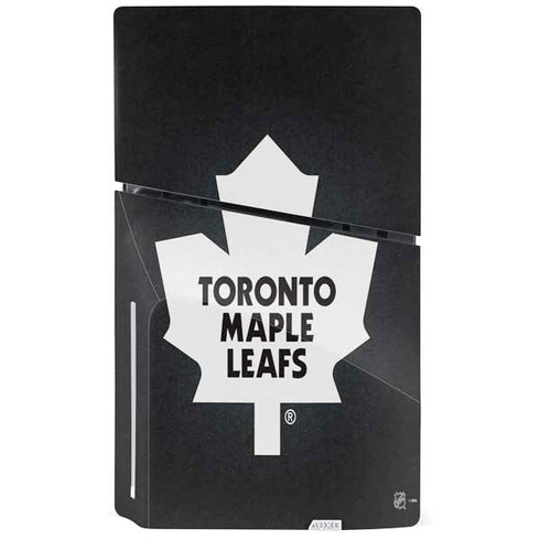 NHL Toronto Maple Leafs Black Background PS5 Slim Disk Bundle Skin
