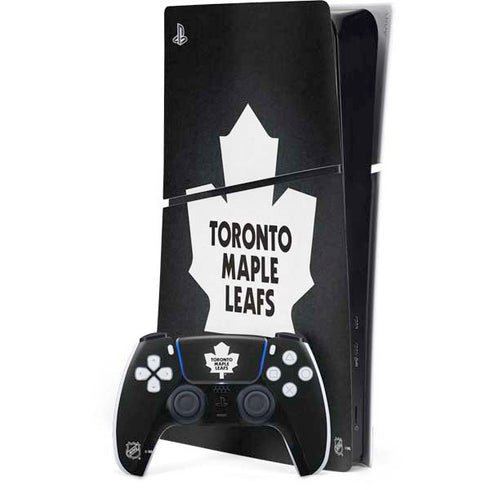 NHL Toronto Maple Leafs Black Background PS5 Slim Digital Edition Bundle Skin