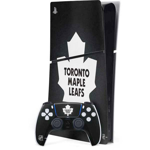 NHL Toronto Maple Leafs Black Background PS5 Slim Digital Edition Console Skin