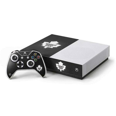 NHL Toronto Maple Leafs Black Background Xbox One S All-Digital Edition Bundle Skin