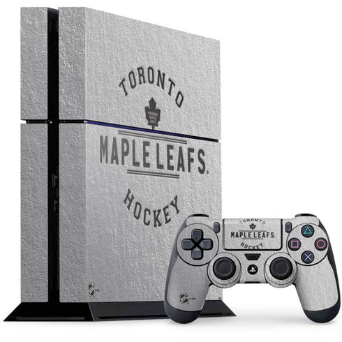 NHL Toronto Maple Leafs Black Text PS4 Console and Controller Bundle Skin
