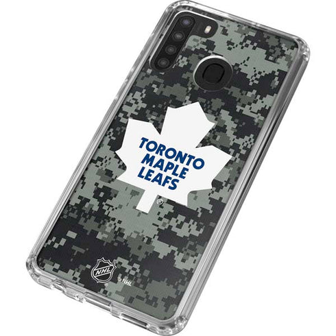 NHL Toronto Maple Leafs Camo Galaxy A21 Clear Case