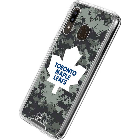 NHL Toronto Maple Leafs Camo Galaxy A30 Clear Case